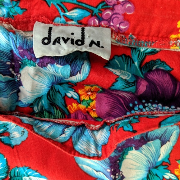 Vintage David N. Floral Button Down Pleated Skirt - Picture 3 of 4